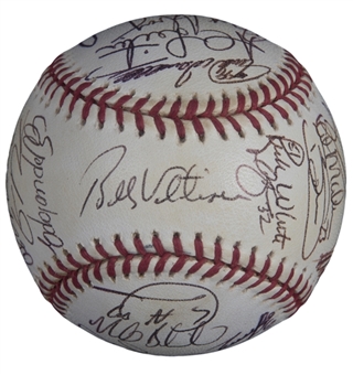 2000 National League Champions New York Mets Team Signed OML Selig Baseball With 28 Signatures (JSA)